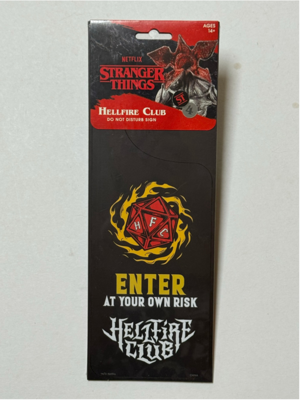 Stranger Things Hellfire Club Do Not Disturb Sign NEW